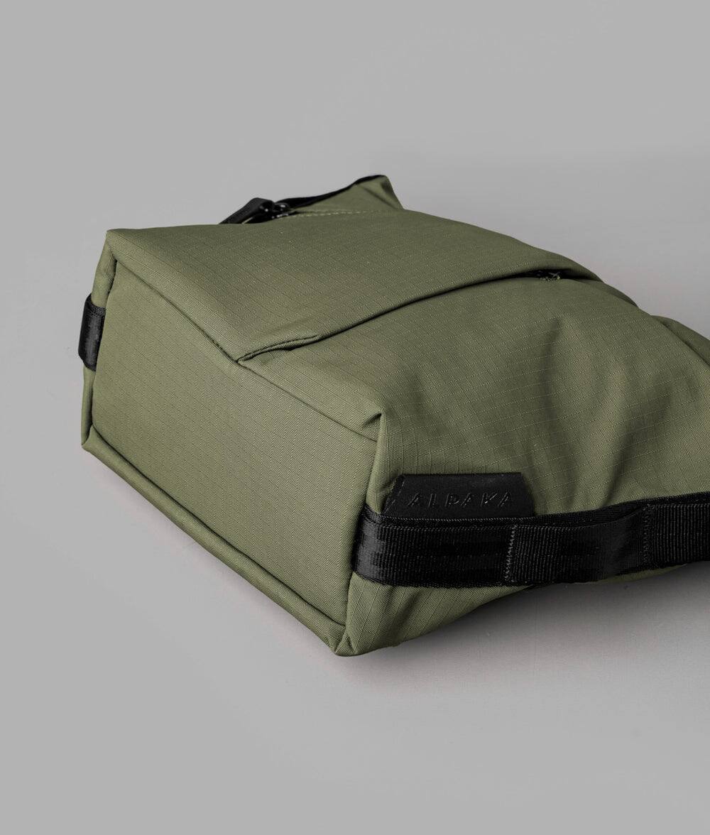 Alt View 9. ALPAKA - Flow Satchel Mini 2L Crossbody Bag, Water Resistant Shoulder Bag, Expandable Bottle Pocket, YKK Zippers - Green Axoflux 210D.