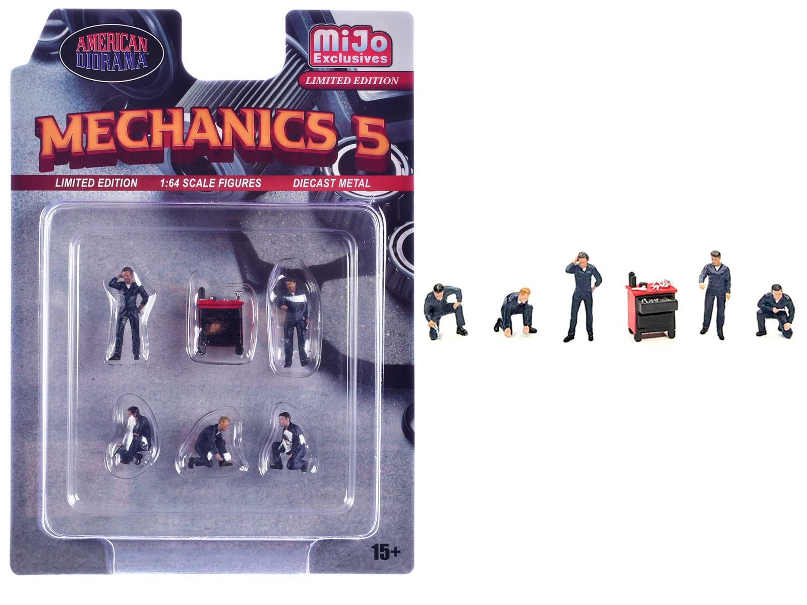 """Mechanics #5"" 6 piece Figure Set (5 Figures, 1 Tool Cabinet) Limited Edition for 1/64 Scale Models by American Diorama" price history on PriceWatchPro