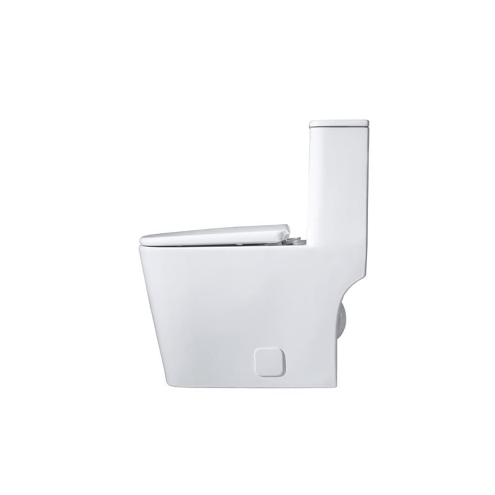 Alt View 1. Elegant Kitchen and Bath - Winslet One-piece floor Square Toilet 27x14x31 in White - White.