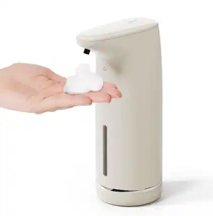 Front. FINEAK - 10.8oz Touchless Foaming Soap Dispenser USB Rechargeable Commercial Ivory - Ivory.