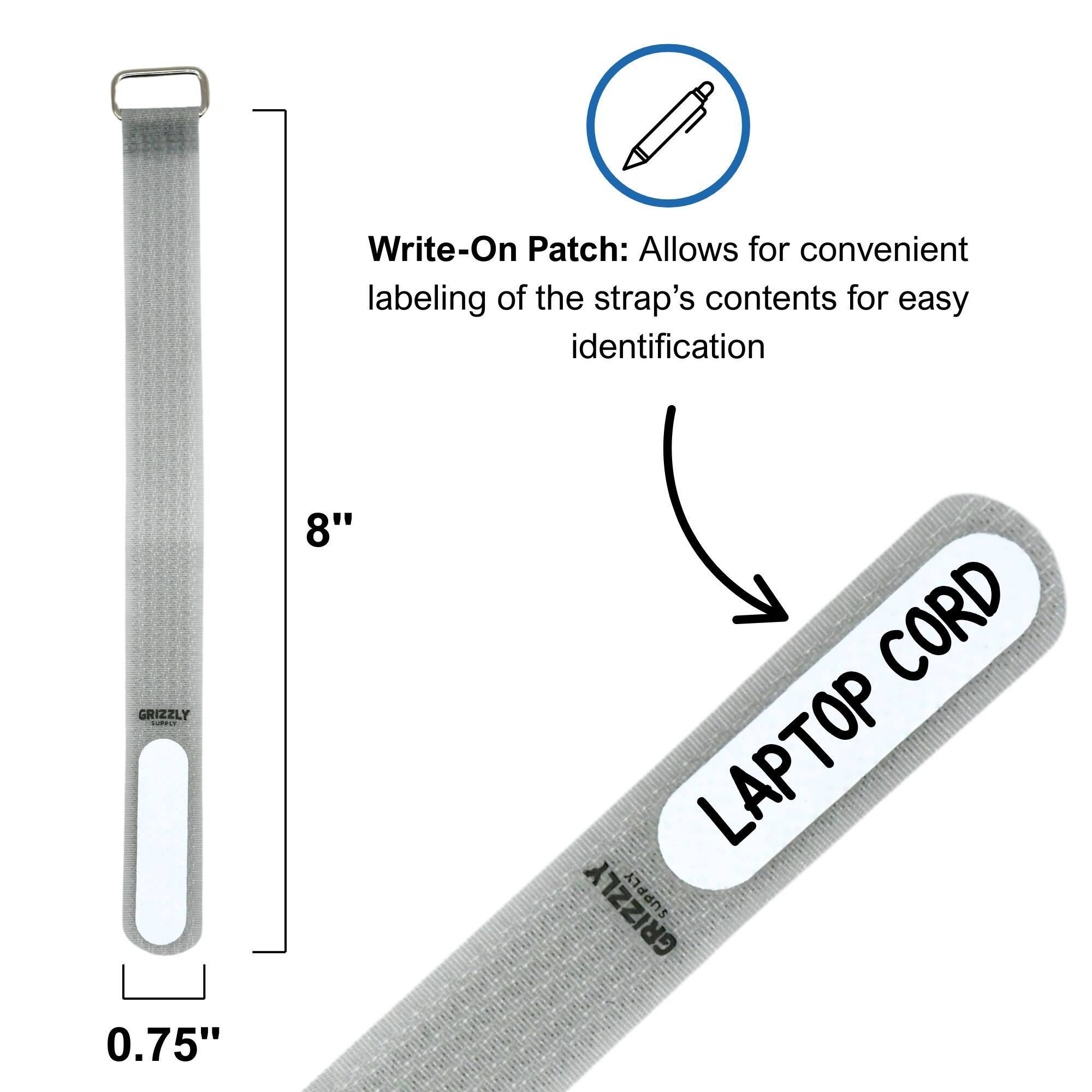 Write-On Patch: Allows for convenient labeling of the strap's contents for easy identification

GRIZZLY 0.75" 8" CORD LAPTOP GRIZZLY SUPPLY