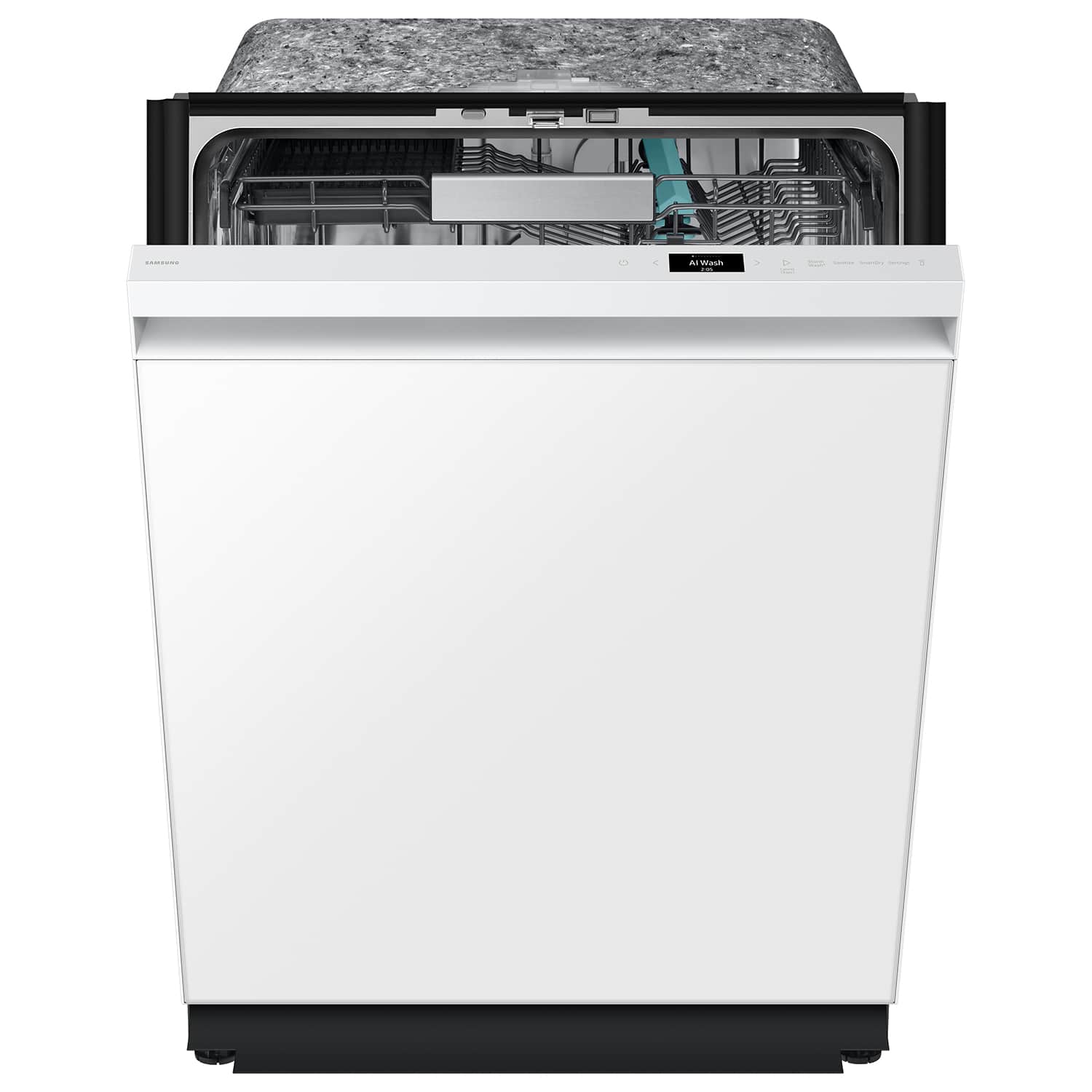 Alt View 22. Samsung - 24" AutoRelease Dry Smart Built-In Stainless Steel Tub Dishwasher with 3rd Rack Washing System, 38dBA - White Glass.