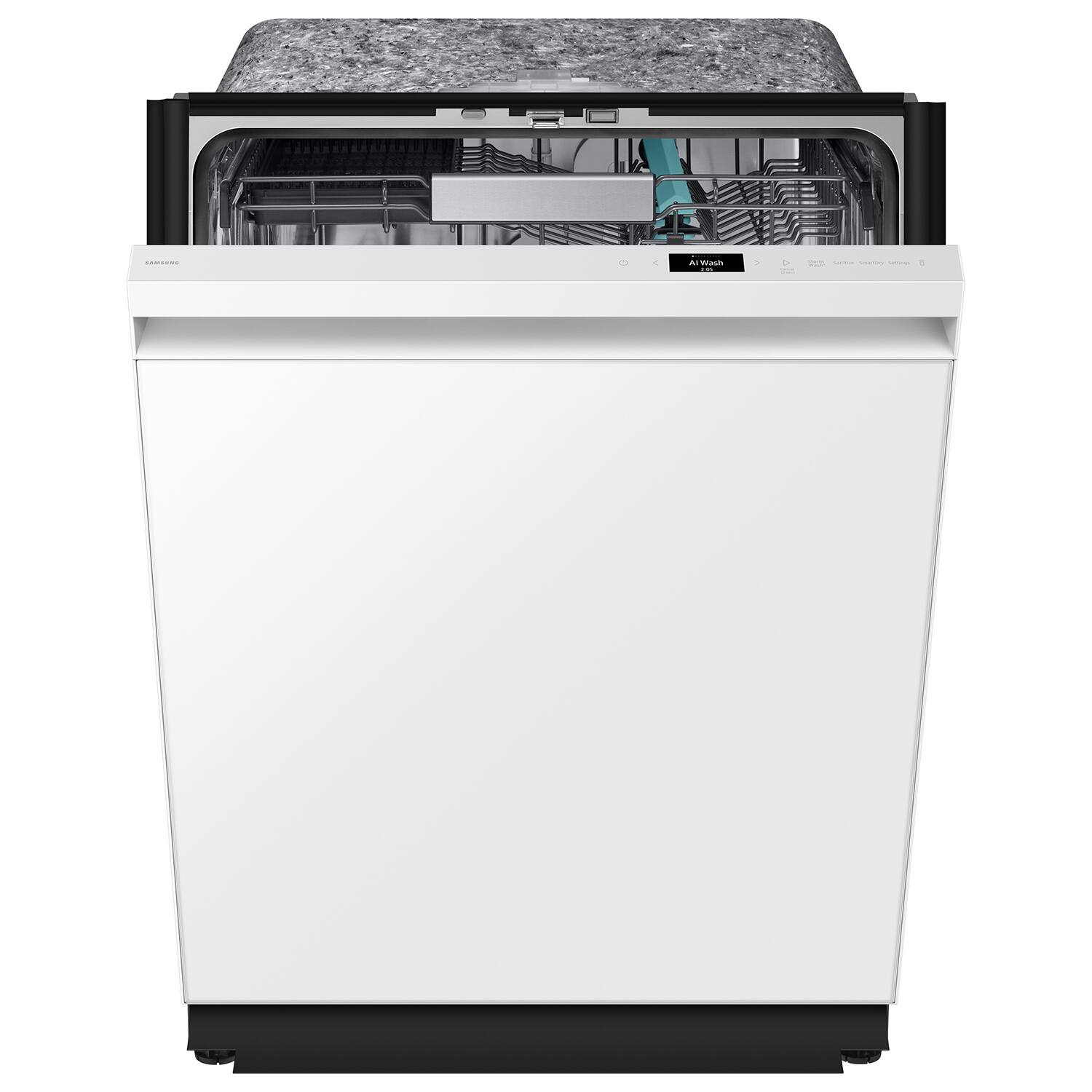 Alt View 22. Samsung - 24" AutoRelease Dry Smart Built-In Stainless Steel Tub Dishwasher with 3rd Rack Washing System, 38dBA - White Glass.