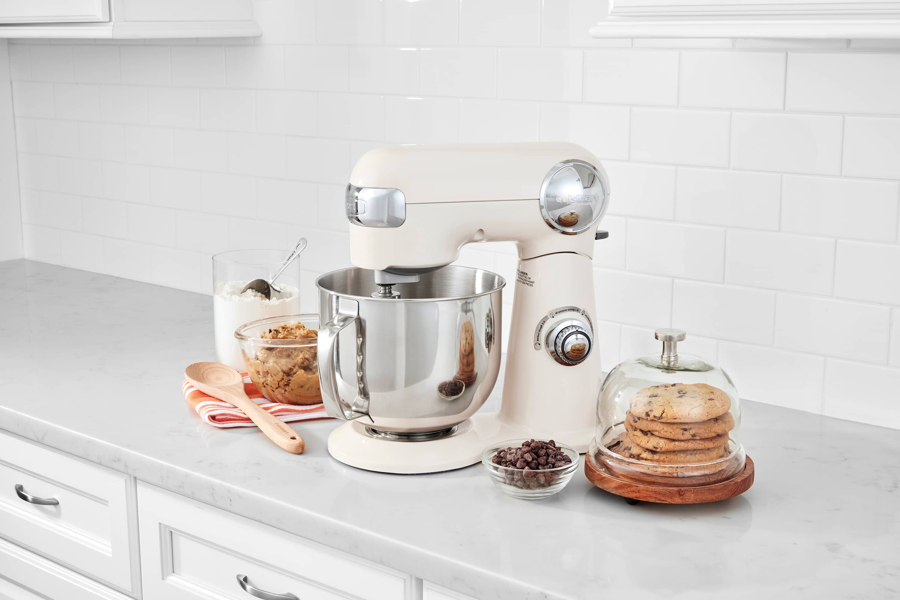 Alt View 17. Cuisinart - Precision Master 5.5 Quart Stand Mixer - Coconut Cream.