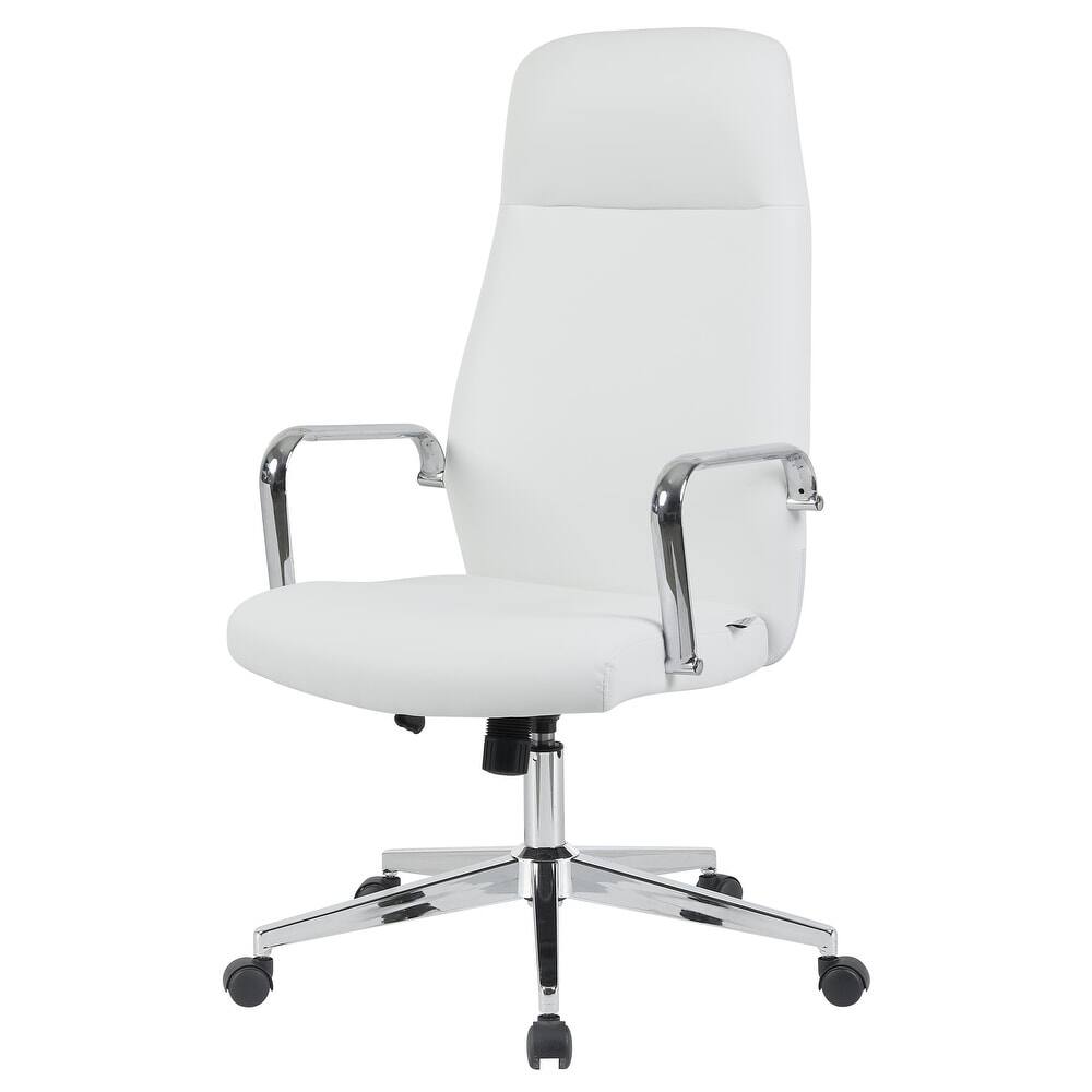 Alt View 6. LeisureMod - Flux Series Office Chair, Executive Modern Ergonomic Swivel Desk Computer Chair with Wheels - White.