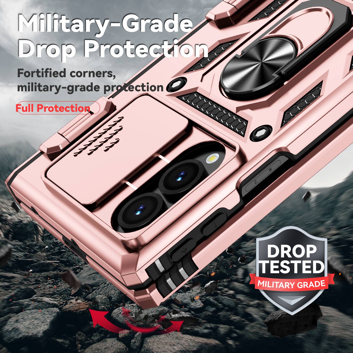 Dteck For Samsung Galaxy Z Fold8 Heavy Duty Rugged Case Sliding Lens ...