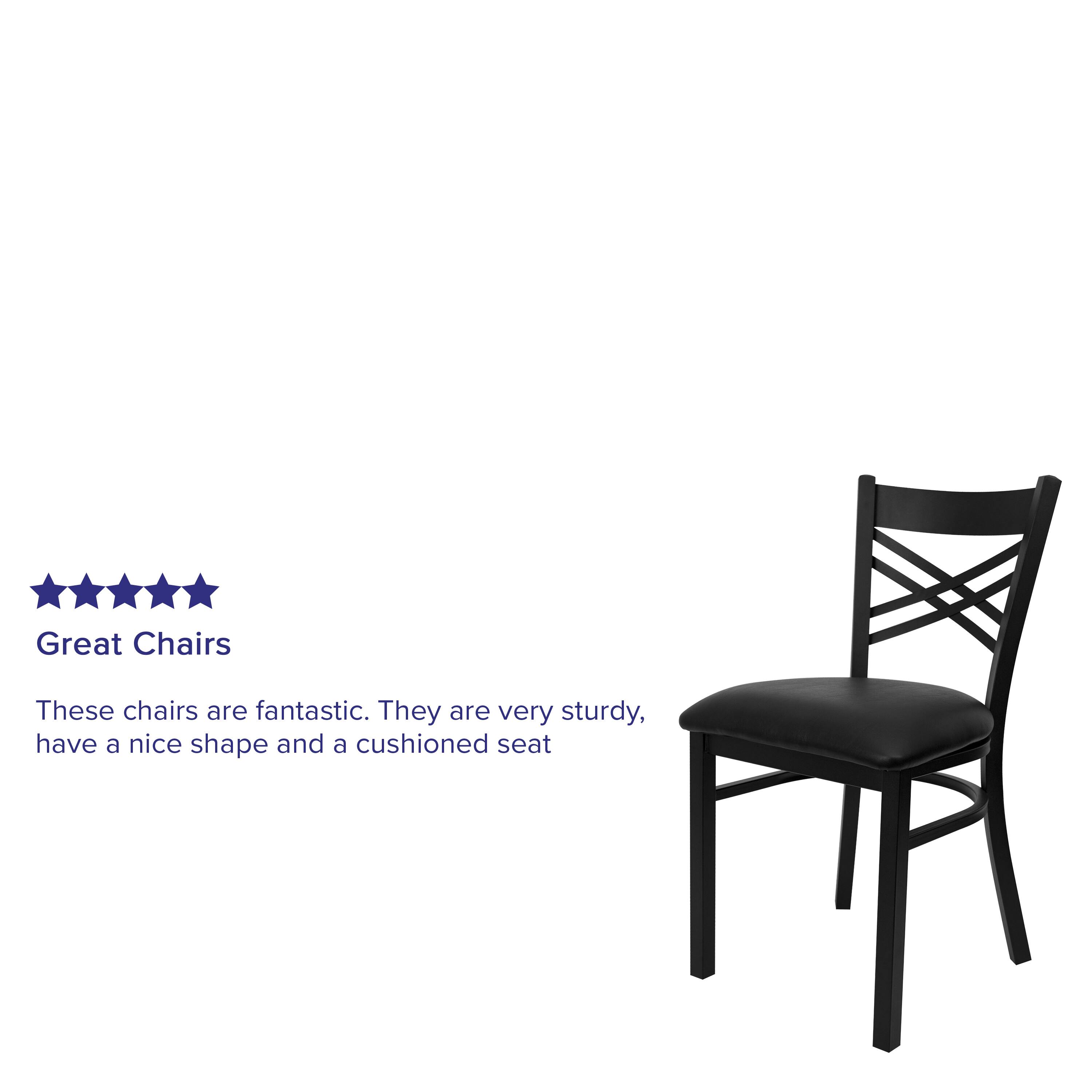Great Chairs

These chairs are fantastic. They are very sturdy, have a nice shape and a cushioned seat