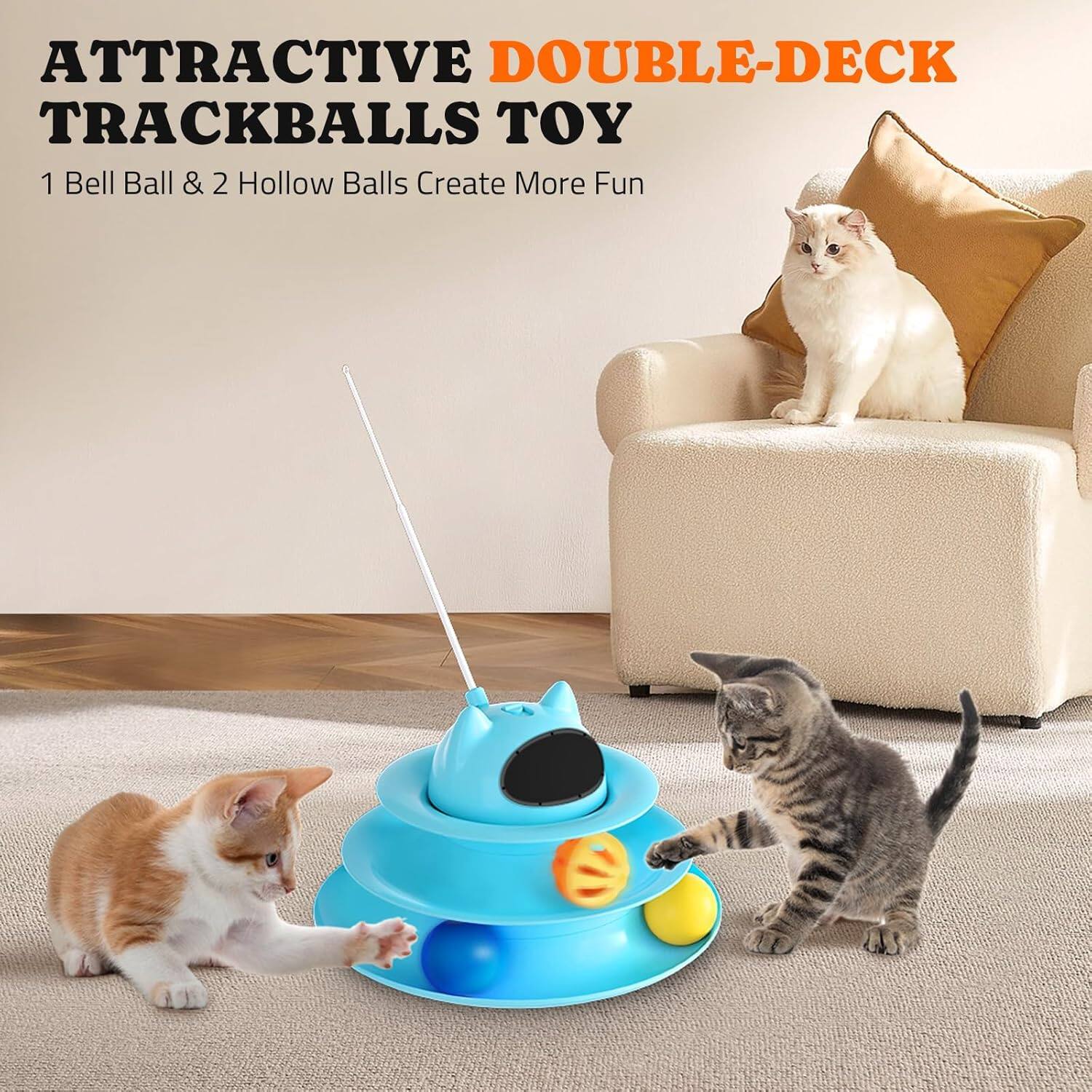 ATTRACTIVE DOUBLE-DECK TRACKBALLS TOY
1 Bell Ball & 2 Hollow Balls Create More Fun