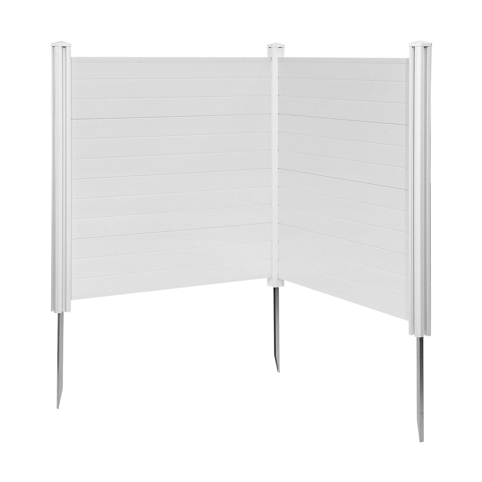Alt View 5. VEVOR - 2 Panels Outdoor Privacy Screen, 50 x 50 in Air Conditioner Fence with 27.6 in Ground Stakes, Pool Equipment Enclosure - White.