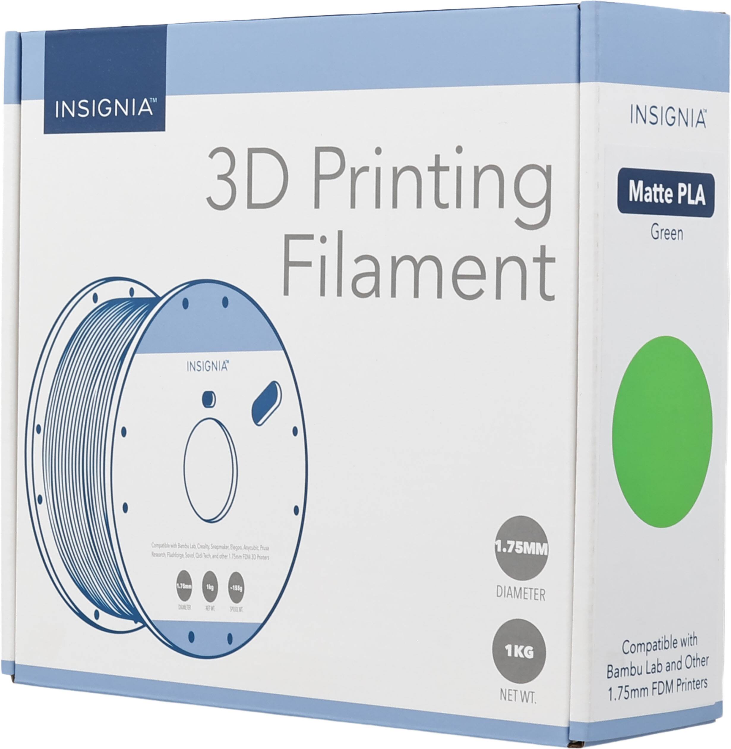 INSIGNIA 3D Printing Matte PLA Green Filament 1.75MM DIAMETER 1KG NET WT. Compatible with Bambu Lab and Other 1.75mm FDM Printers
