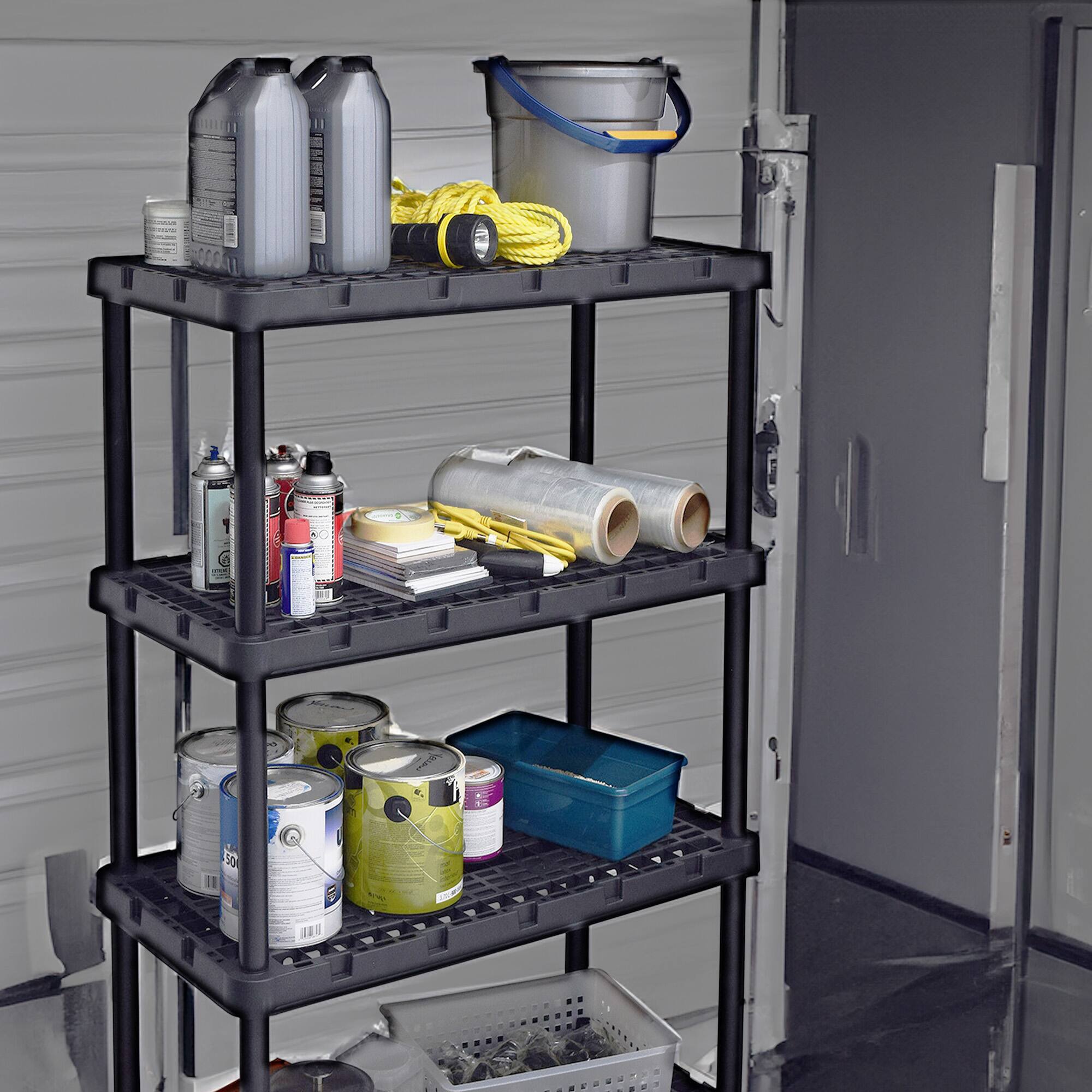 Alt View 3. Gracious Living - Gracious Living Ventilated Heavy Duty Storage Unit, Black - Black.