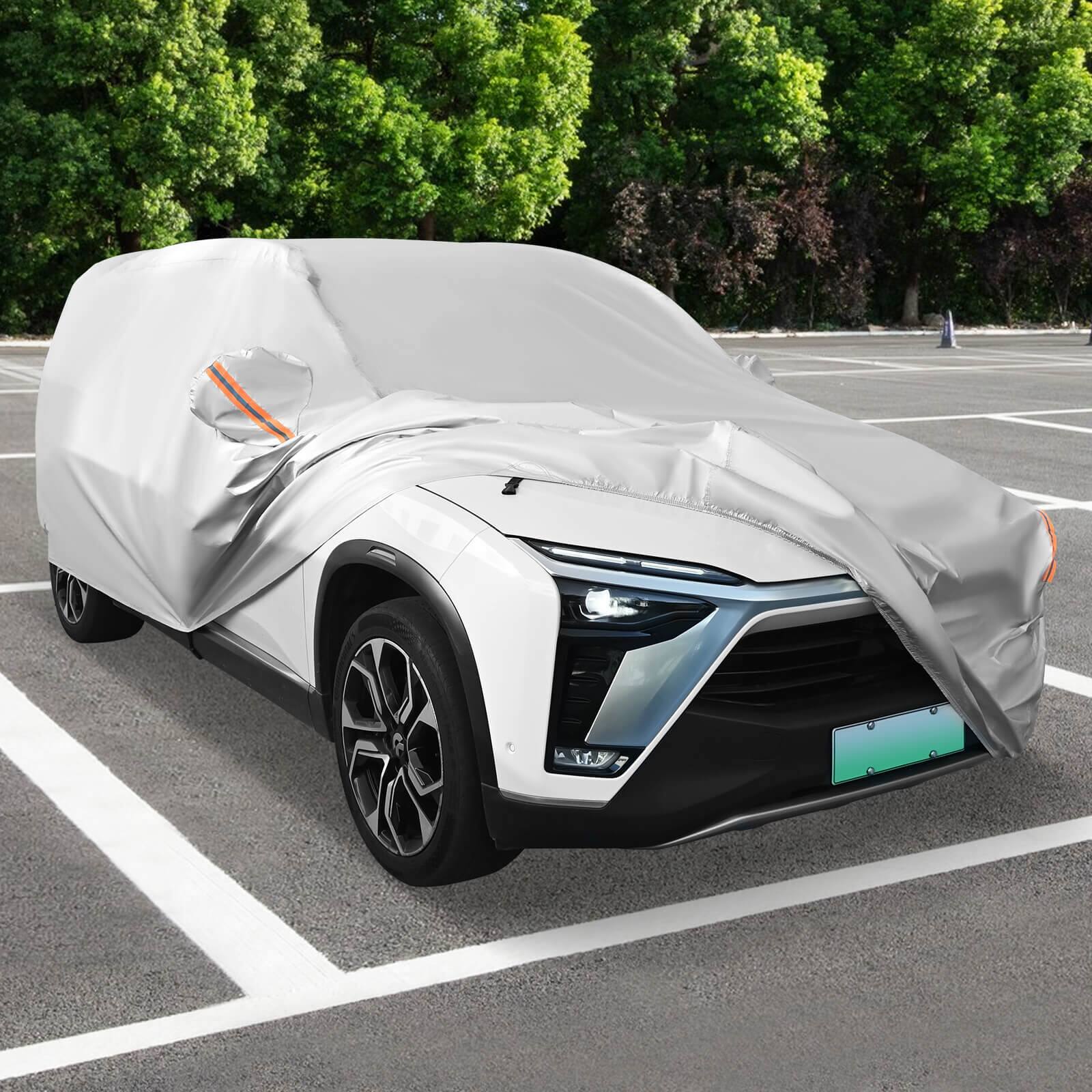 Alt View 3. Costway - Costway 200" Car Cover for Automobiles Outdoor Full Cover with Cotton Lining Waterproof - Silver.