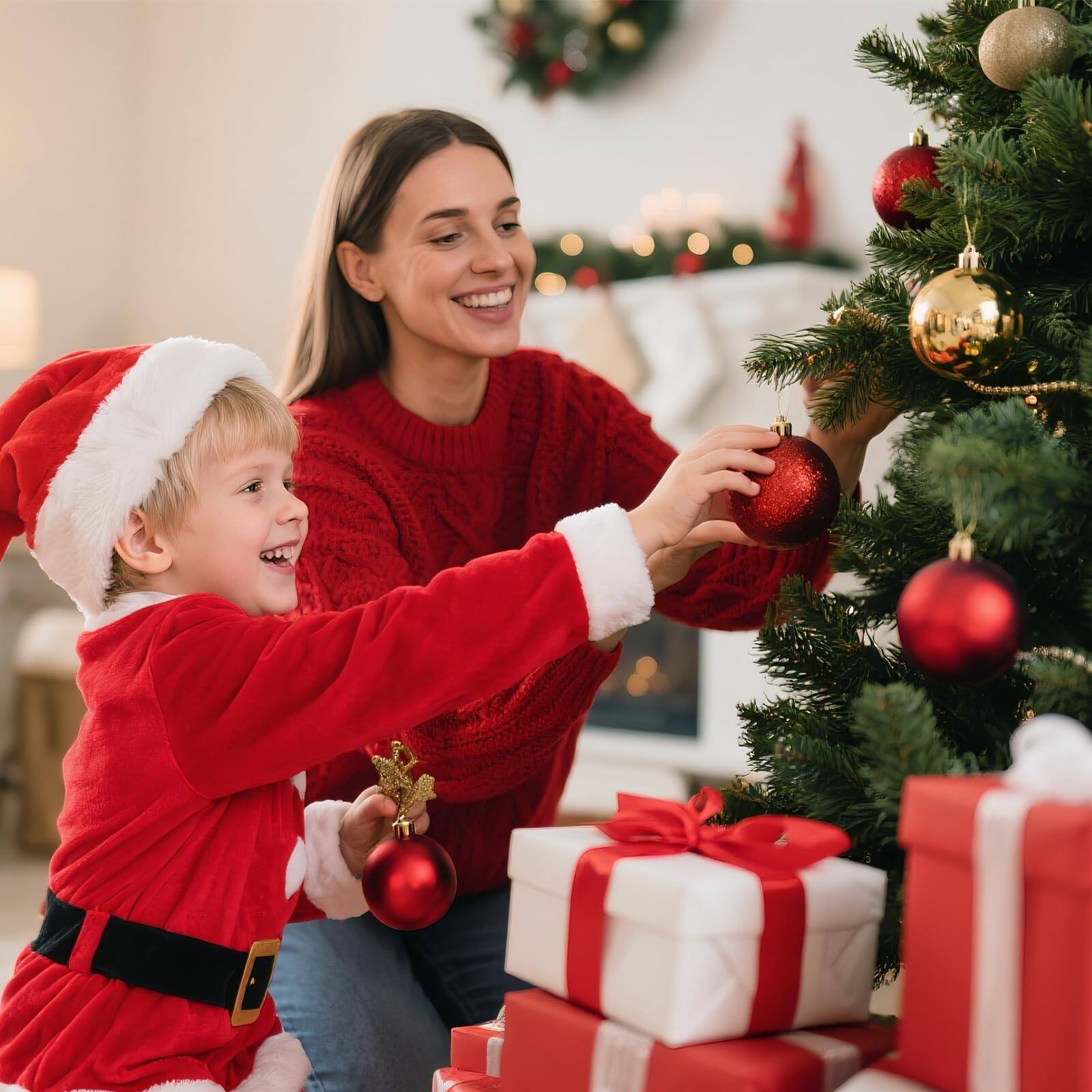 Alt View 6. Alchemy Casas - Christmas Tree Decorations Ornament Set 2.es Red Shatterproof Ball Ornaments Hanging Xmas Holiday Wedding - Blue, Silver.