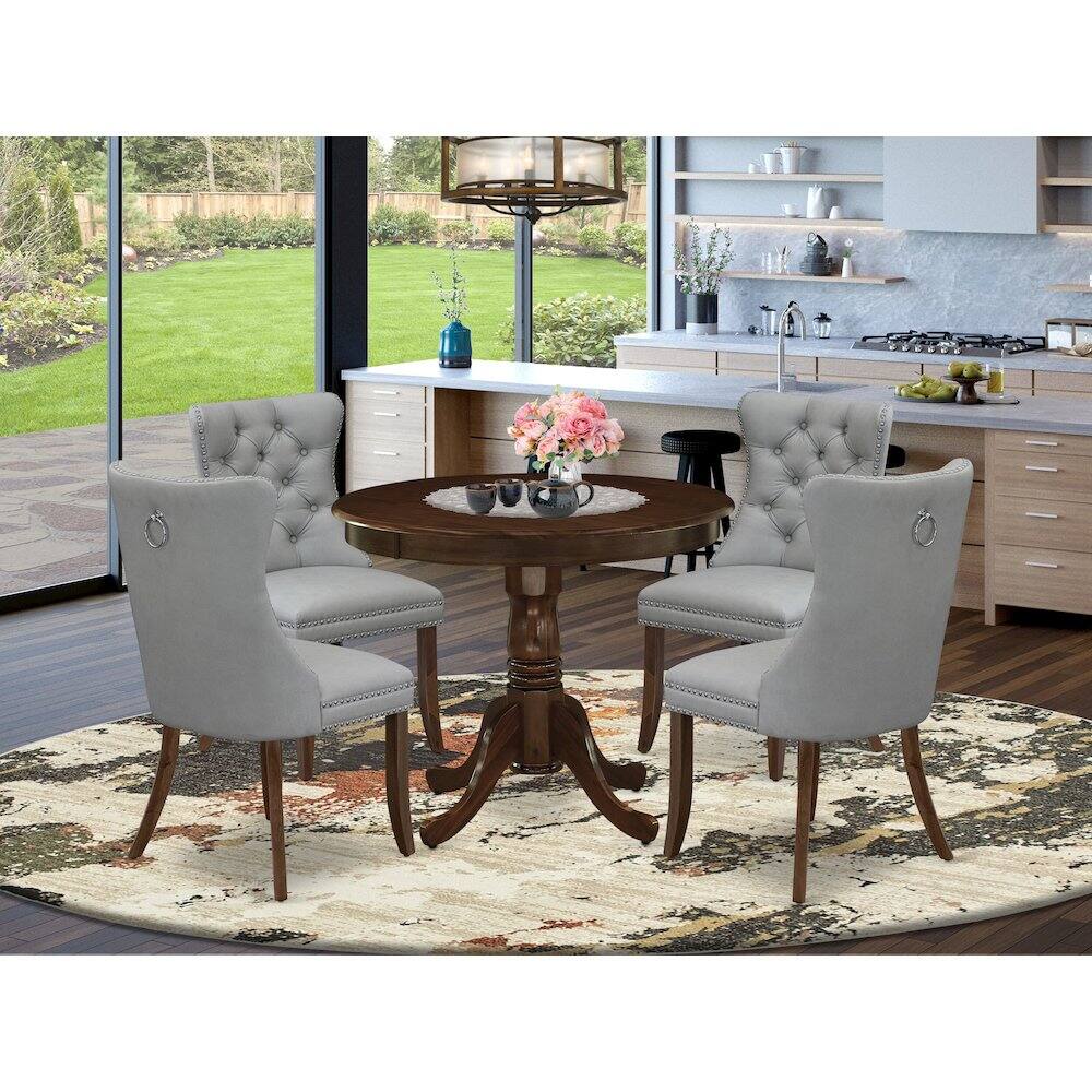 Alt View 9. East West Furniture - 5 Piece Kitchen Table & Chairs Set - Brown.