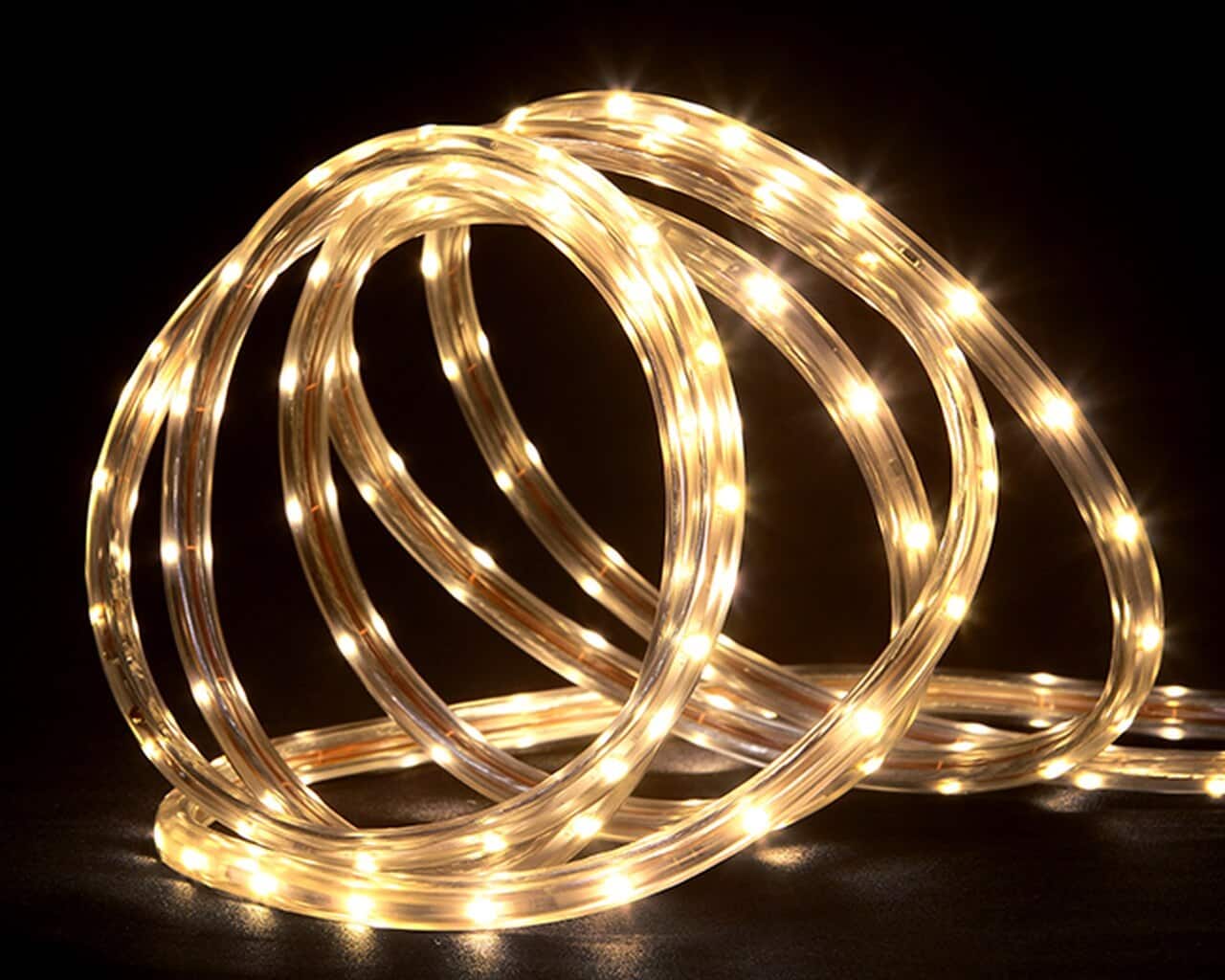 Northlight - Flexible LED Outdoor Christmas Rope Light - Warm 100' Clear Wire - White