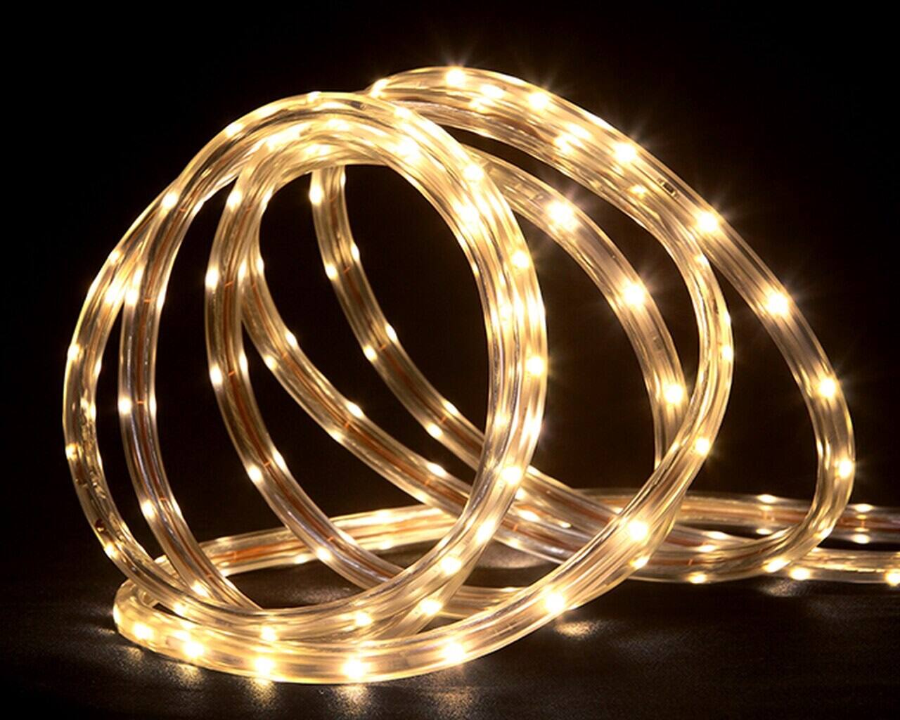 Front. Northlight - Flexible LED Outdoor Christmas Rope Light - Warm White - 100' Clear Wire - White.