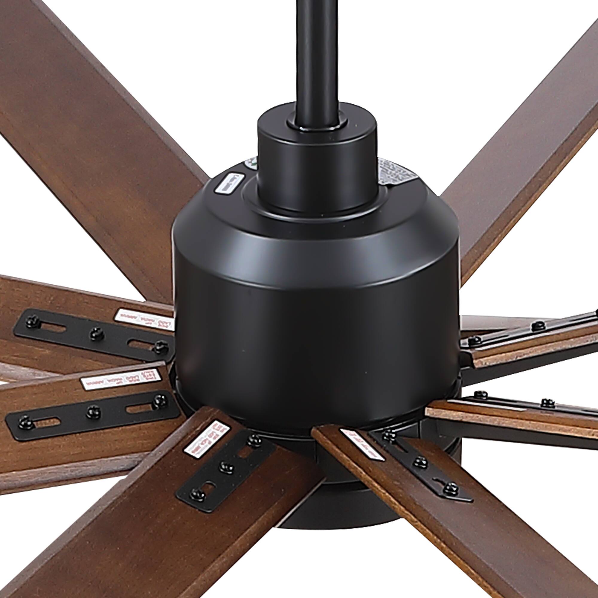 Alt View 4. Sofucor - Large 84'' Ceiling Fan with Lights Modern Industrial Ceiling Fan 8 Blades for Living Room Farmhouse Quiet Reversible DC - Black.