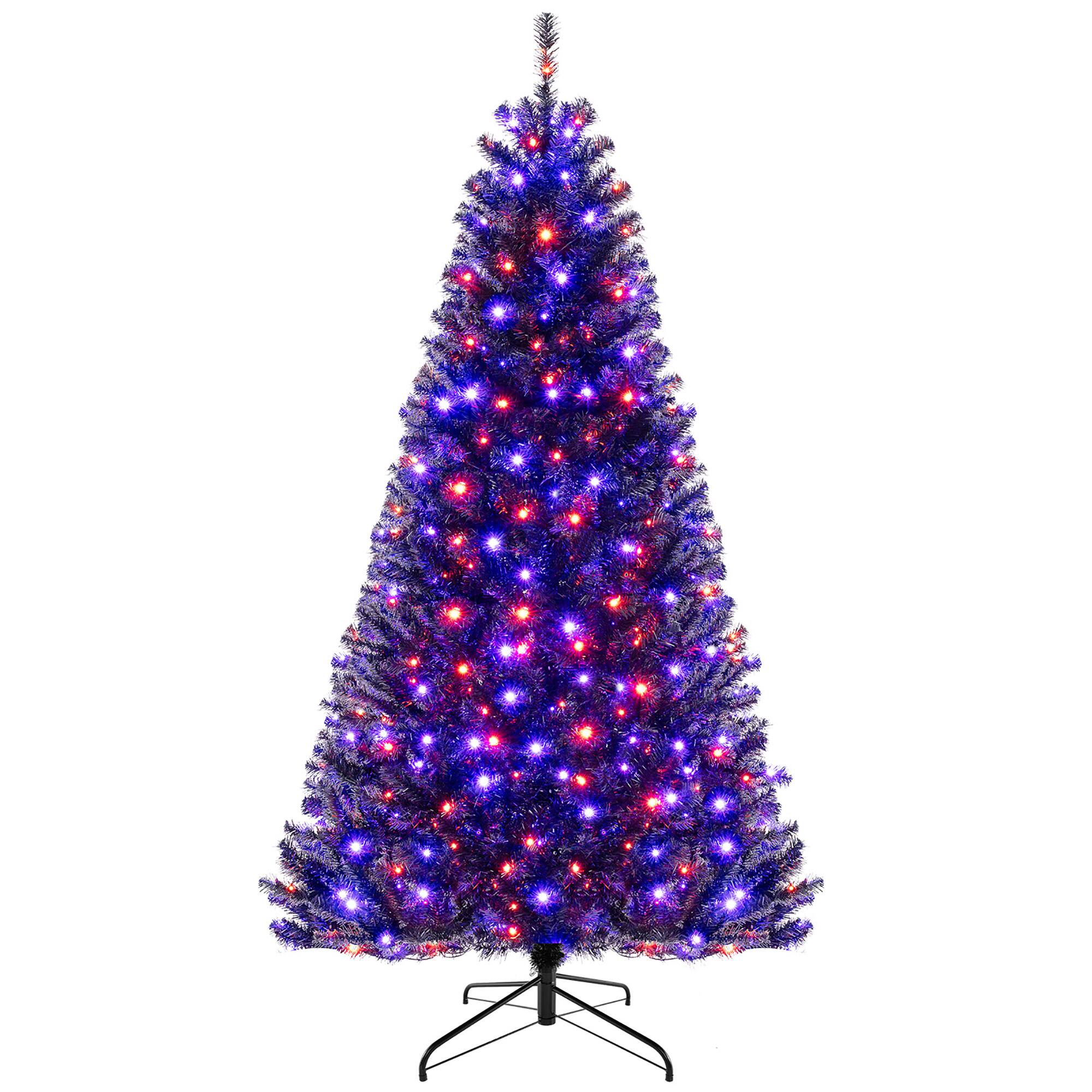 Alt View 9. Gymax - Gymax 8 Halloween Tree Artificial Decoration Tree w/1408 Branch Tips 6 Lighting Modes - Black.