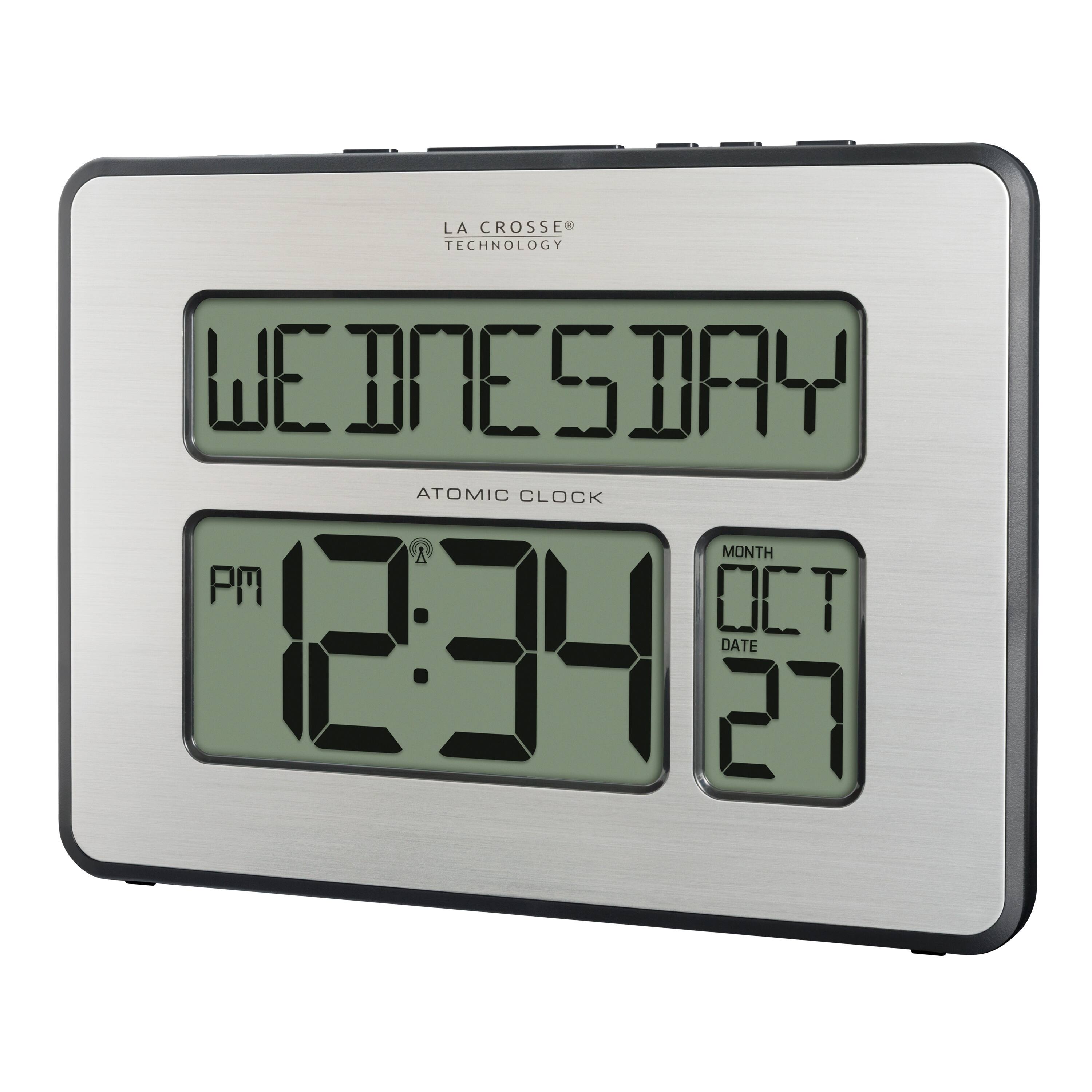 LA CROSSE TECHNOLOGY  
ATOMIC CLOCK  

WEDNESDAY  
12:34 PM  

MONTH OCT  
DATE 27