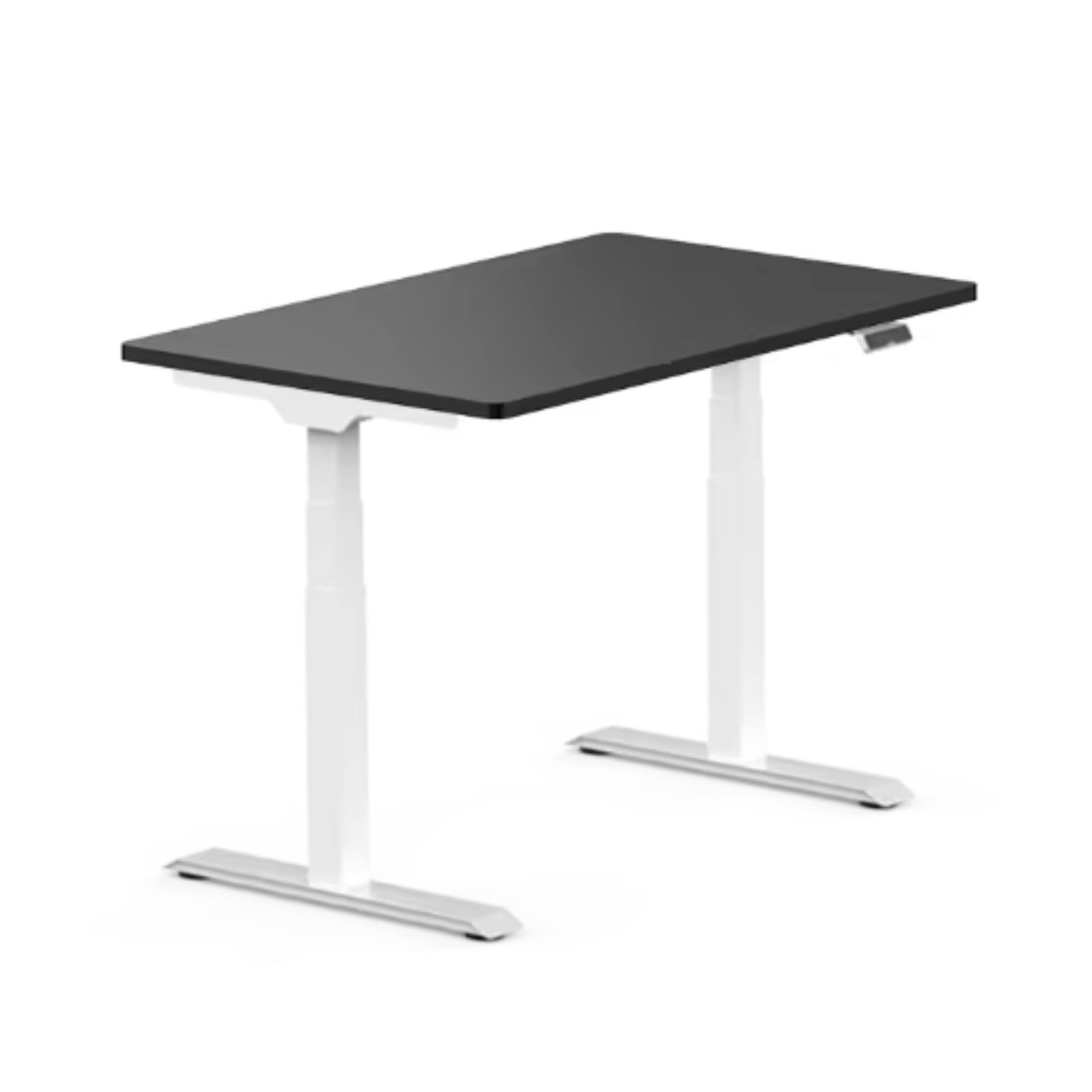 Front. FlexiSpot - FlexiSpot E7 55''W Electric Adjustable Standing Desk Chipboard, Black/White - Black.