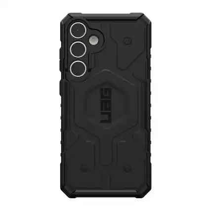Front. UAG - UAG Compatible with Samsung Galaxy S24 FE Case SM-S721 Pathfinder Clear, Magnetic Charging Transparent Rugged - BLACK - Black.