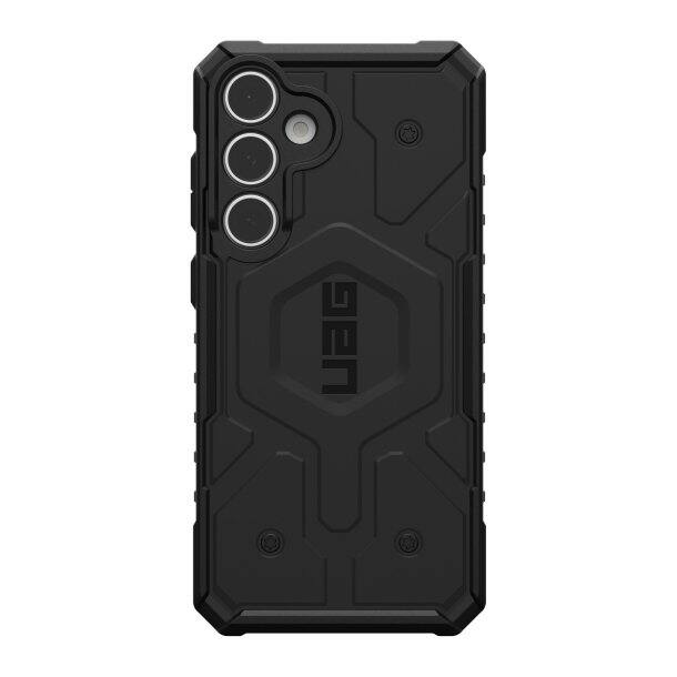 Front. UAG - UAG Compatible with Samsung Galaxy S24 FE Case SM-S721 Pathfinder Clear, Magnetic Charging Transparent Rugged - BLACK - Black.