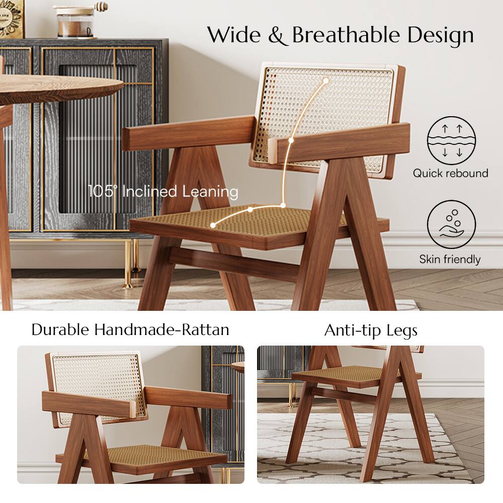 Wide & Breathable Design  
105° Inclined Leaning  
Quick rebound  
Skin friendly  
Durable Handmade-Rattan  
Anti-tip Legs