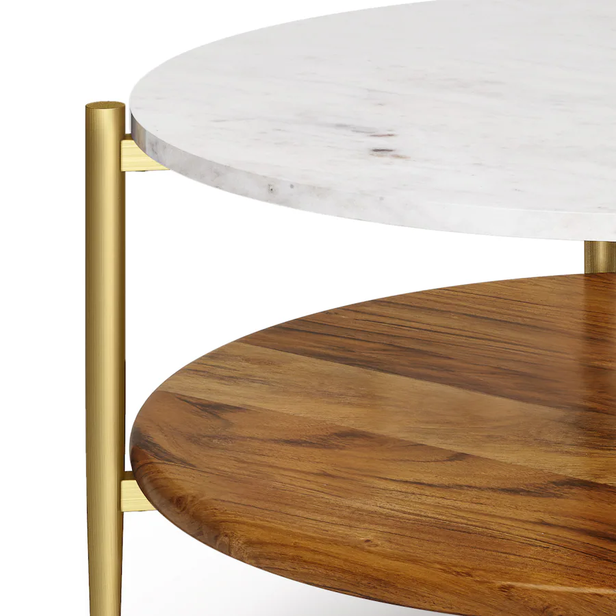 Simpli Home Wagner 30 inch Coffee Table with 18 inch End Tables (Set of ...