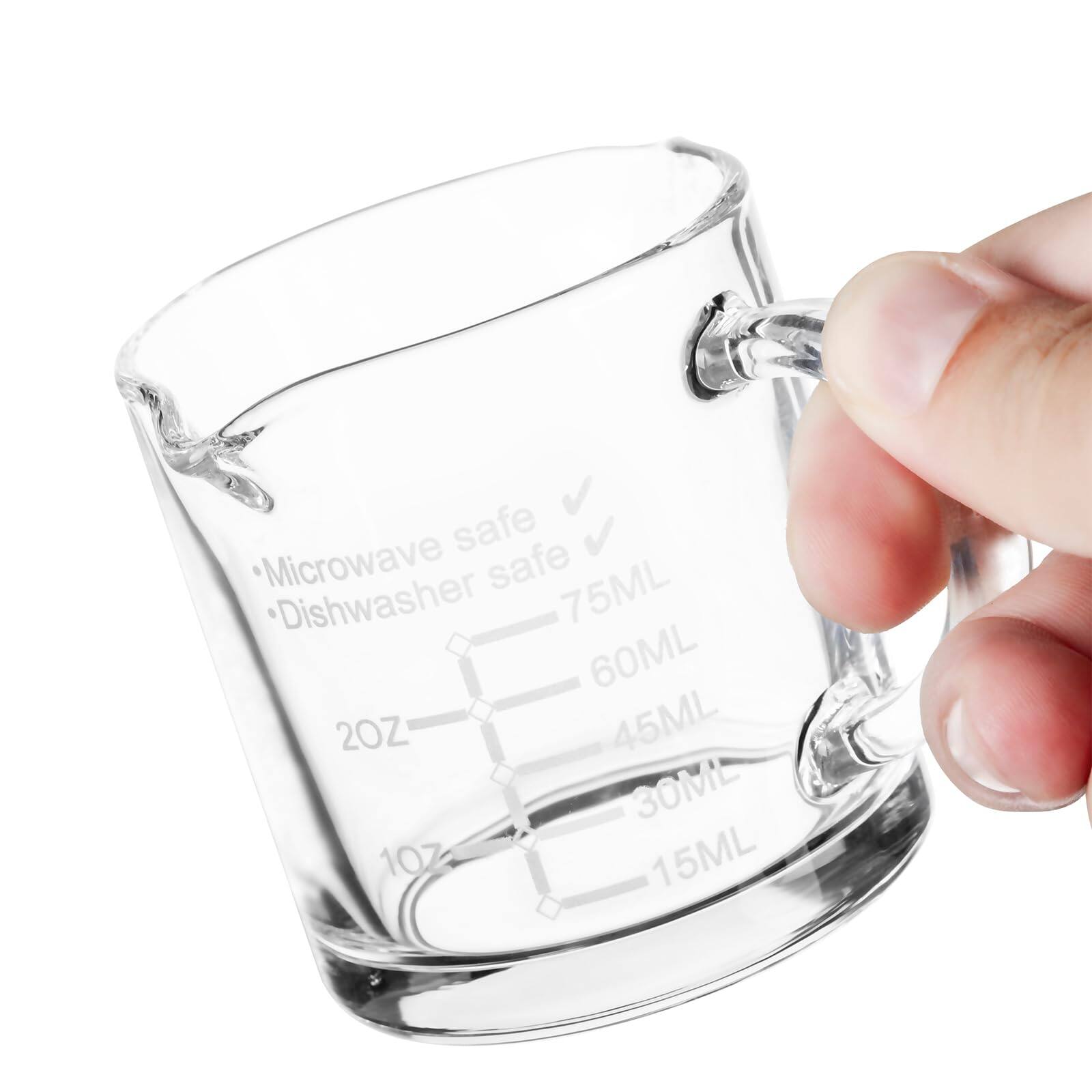 Dapper Styles - Ackers Etched Scale Espresso Cup With Handle Thickened Bottom And Wall Double V-shaped Spout 2. Milk Frothi - Single