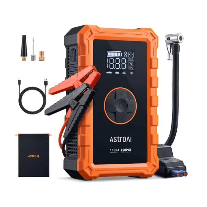 AstroAI 1500A 150PSI Jump Starter - Compressor