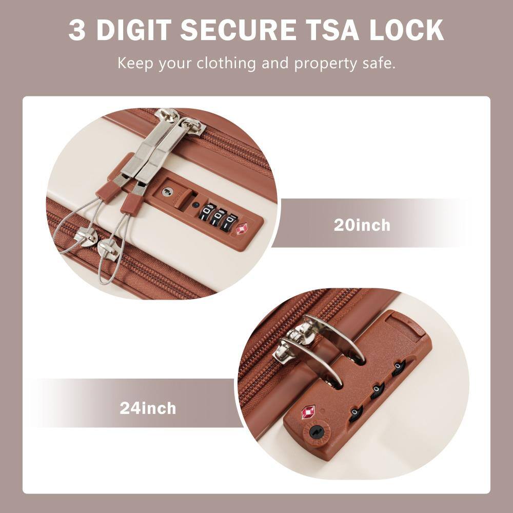 3 DIGIT SECURE TSA LOCK  
Keep your clothing and property safe.

20inch

24inch