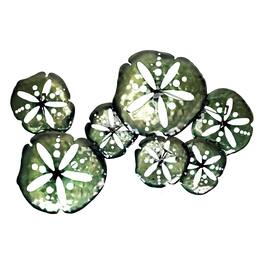 Things2Die4 - Metal Sand Dollar Wall Decor 25in Coastal Beach Nautical Iridescent Art - Dark Green