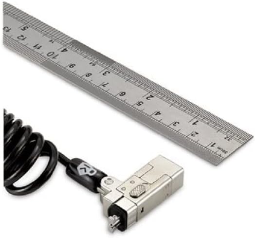 Left. Kensington - Kensington Slim NanoSaver 2.0 Portable Keyed Laptop Lock - 5.91 ft Cable - Portable - Keyed Lock - Silver - Carbon.