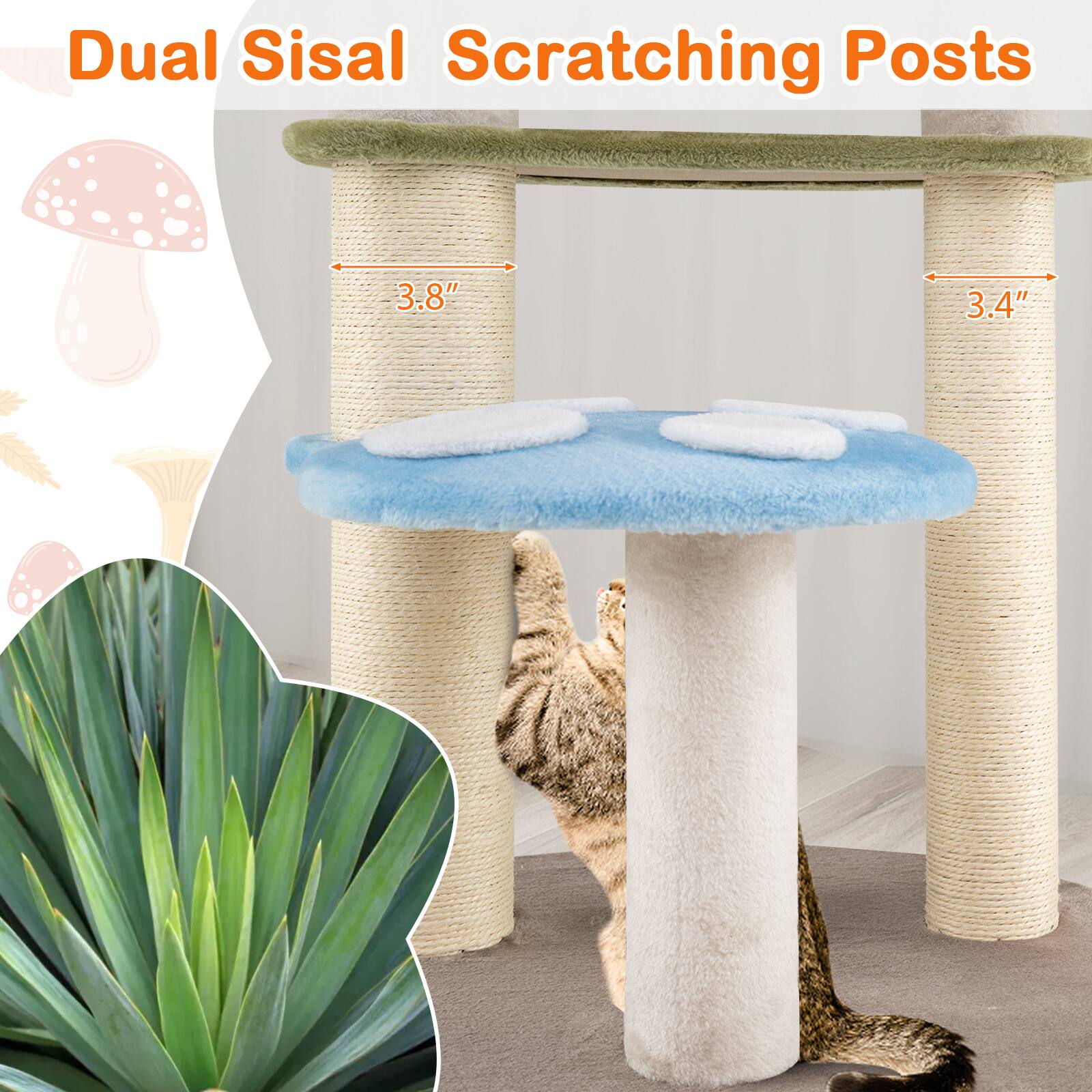 Dual Sisal Scratching Posts

3.8"  
3.4"