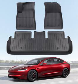 Empire DigiLabs - Floor Mats Fit For Model Y Juniper 5 seat Custom All Weather Front Rear Row Tpe Car Liners not 7 seat - 3 PCS for Model 3 2024-2025