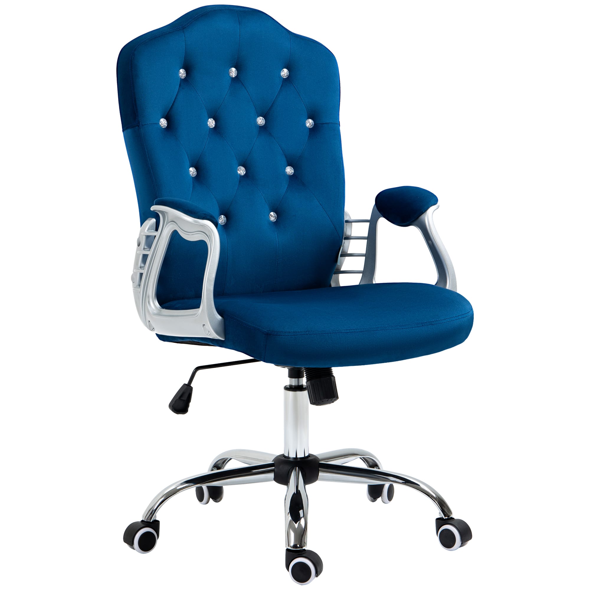 Vinsetto - Office Chair Desk Chair with 360 Degree Swivel Wheels Adjustable Height Tilt Function - Blue