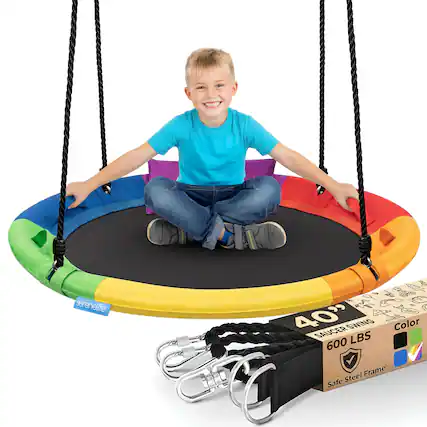 Serenlife 40" Saucer Swing
Color: 600 LBS Steel Frame Safe