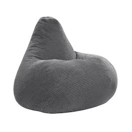 Costway - Bean Bag Chair for Adults with Skin-friendly Corduroy Cover & Soft Sponge Filling - Dark Gray