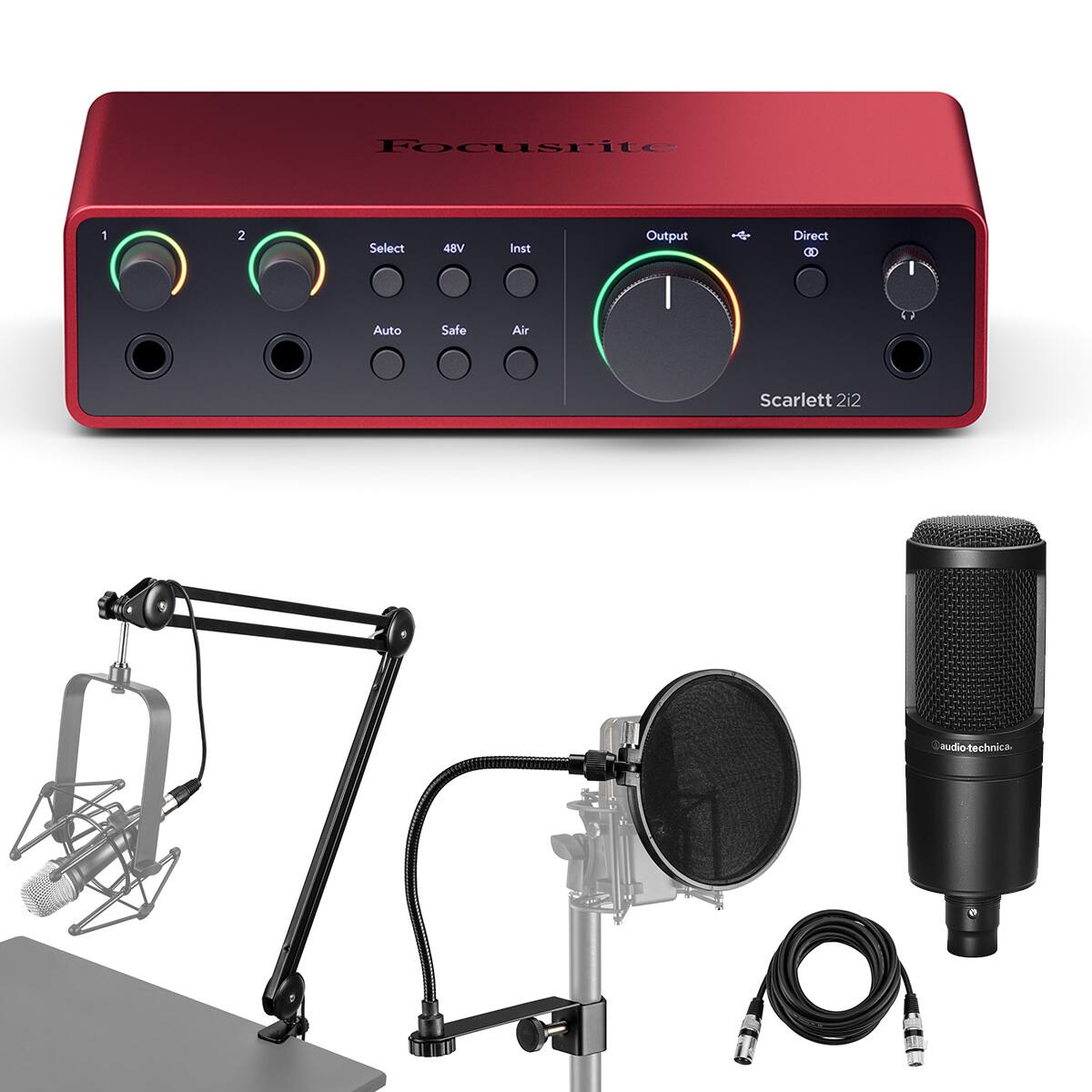 Focusrite Scarlett 2i2 4th Gen USB Audio Interface with Software