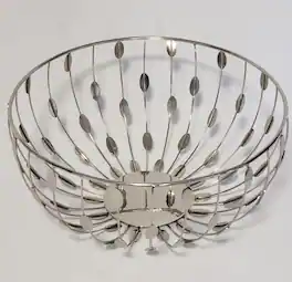 Jiallo - Metallic 9" round basket - Silver