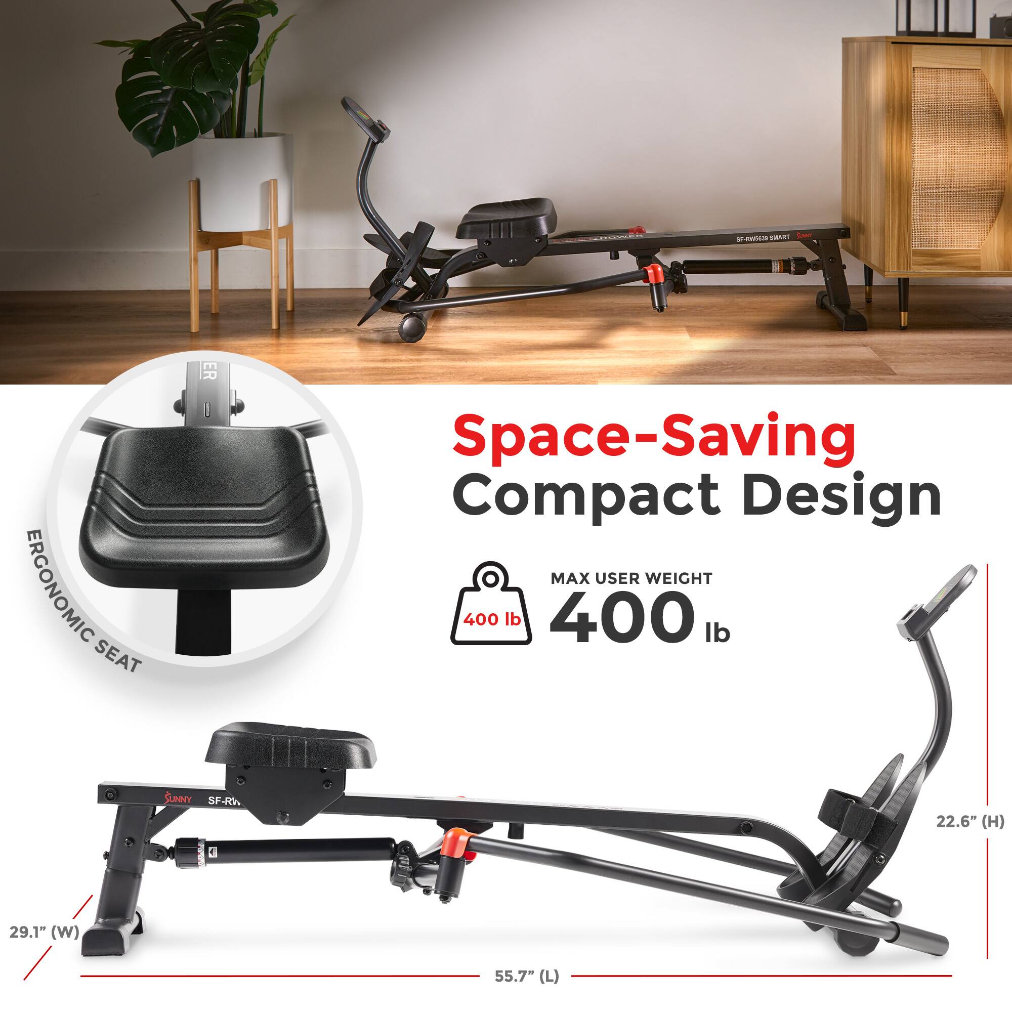 SMART Laer ML ERGONOMIC SEAT  
Space-Saving Compact Design  
MAX USER WEIGHT 400 lb  
22.6" (H) 29.1" (W) 55.7" (L)