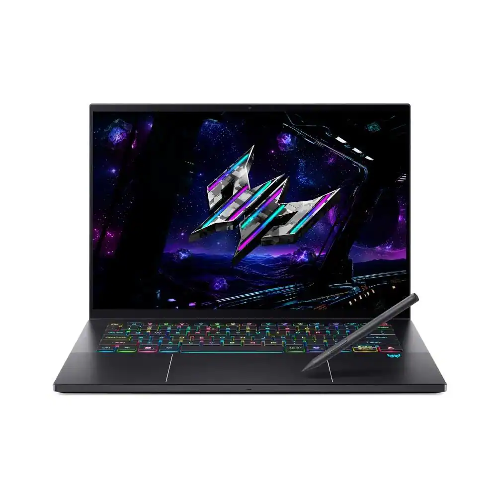 Front. Acer - Predator Triton 14 PC 14.5″ WQXGA+ 120Hz Intel Core Ultra 9 NVIDIA GeForce RTX 5070 32 GB RAM 2 TB SSD PT14-52T-96T3 - Charcoal Black.