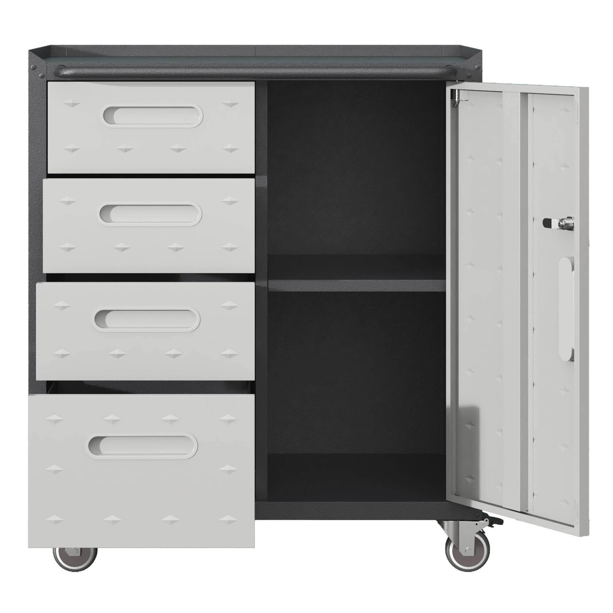 Alt View 7. LOVMOR - Sturdy Metal Tool Storage Cabinet with Wheels for Garage Office and Home Organization Solutions.