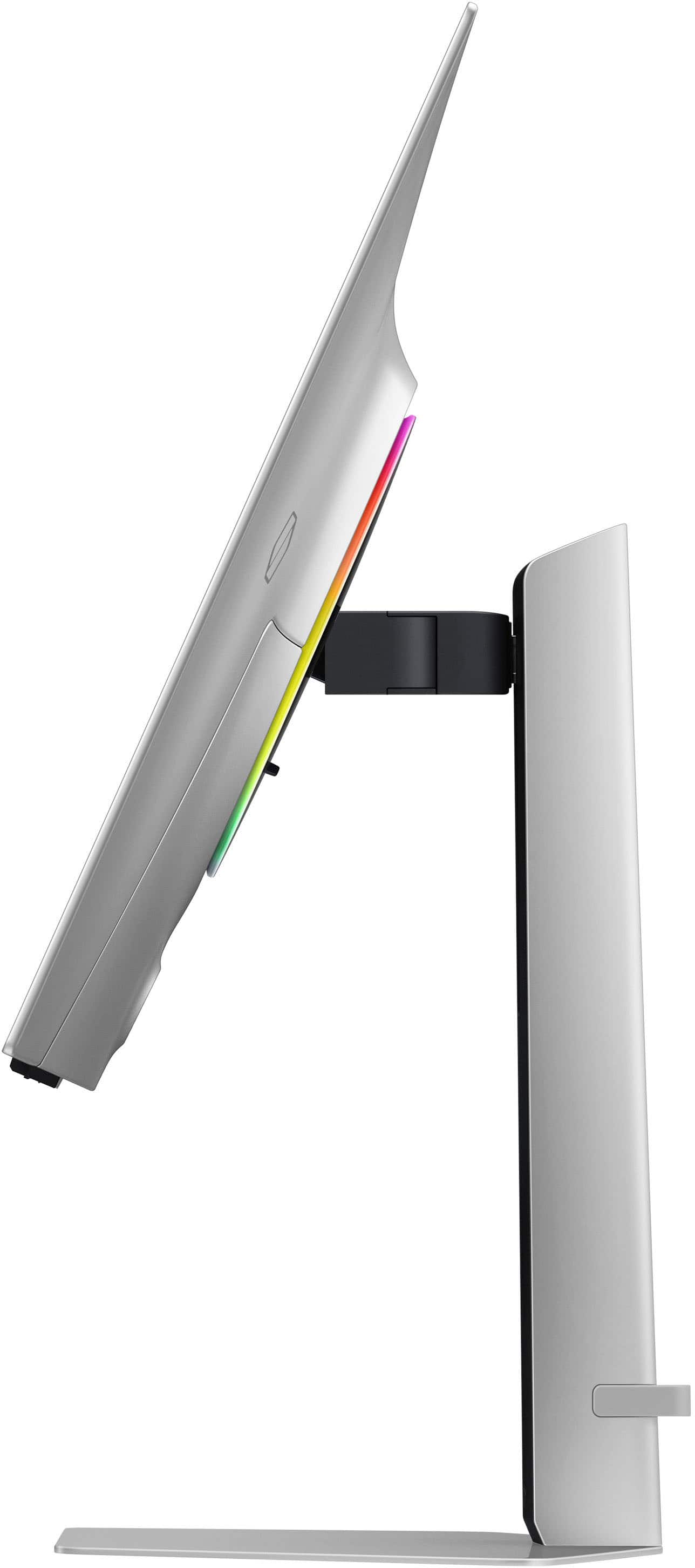 Alt View 27. Samsung - 32" Odyssey OLED G8 (G81SF), 4K UHD, 240Hz, 0.03ms, AMD FreeSync Premium Pro, Glare Free, HDR 400 Gaming Monitor - Silver.