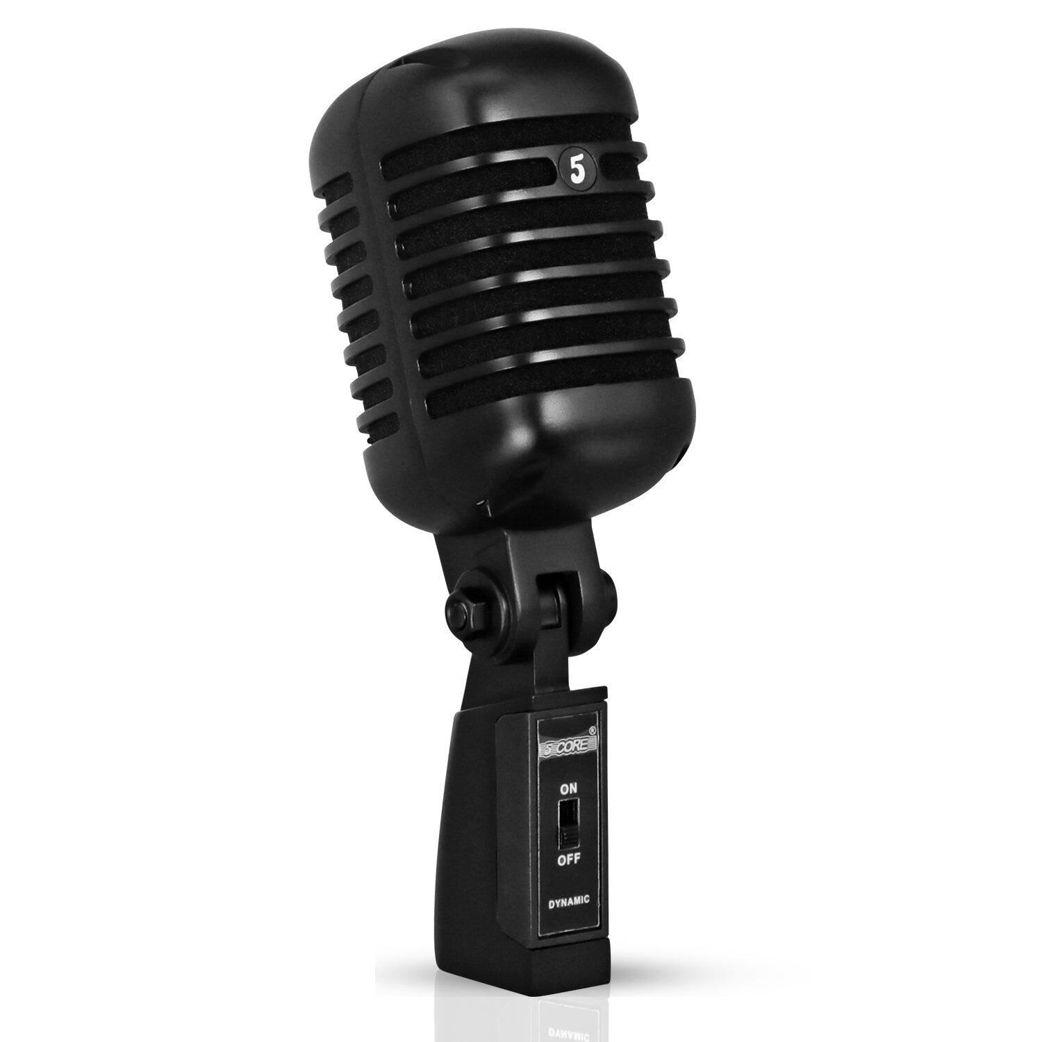 5 CORE - 5Core Vintage Microphone Classic Dynamic Professional XLR Studio Retro Style Mic-RTRO MIC BLK