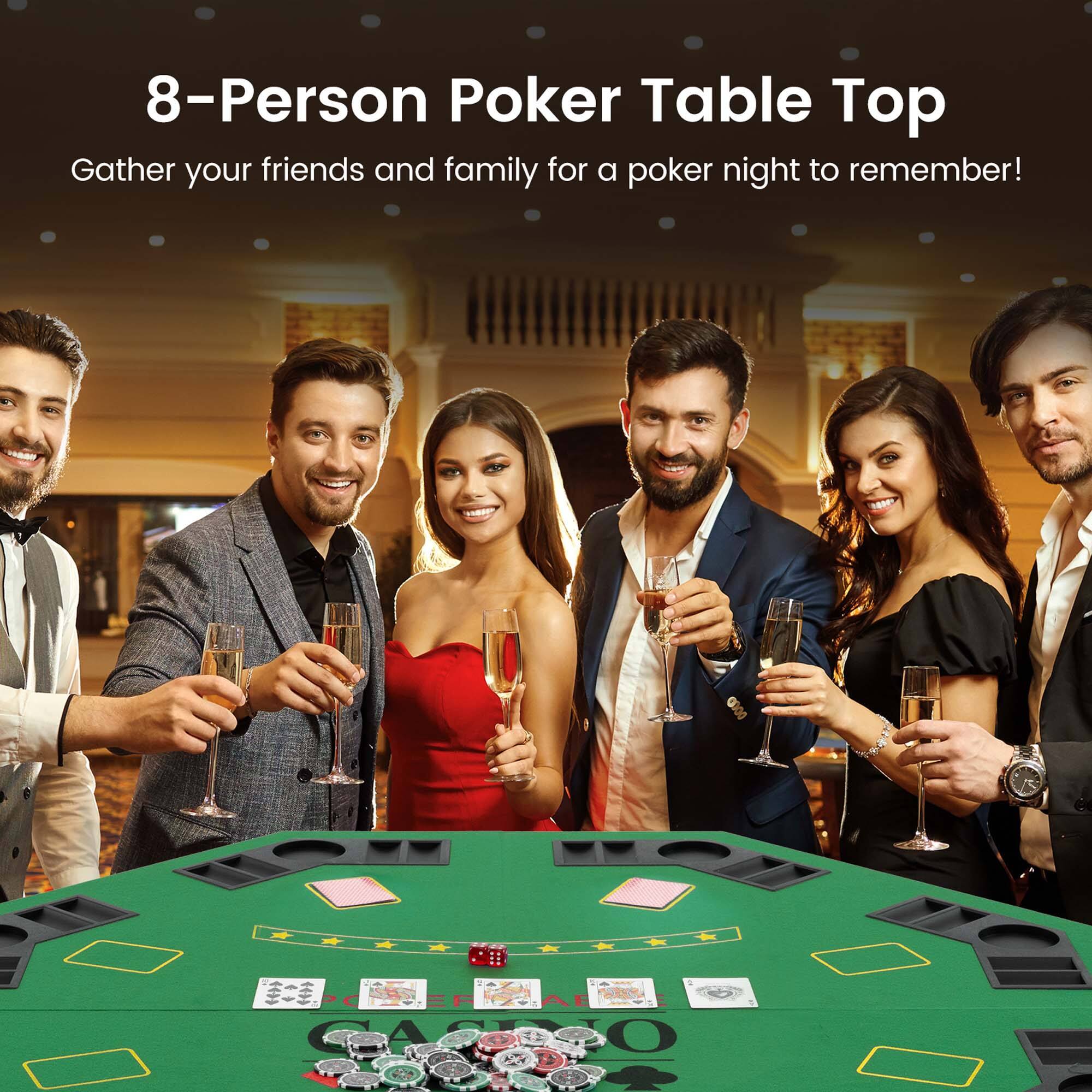 8-Person Poker Table Top
Gather your friends and family for a poker night to remember!