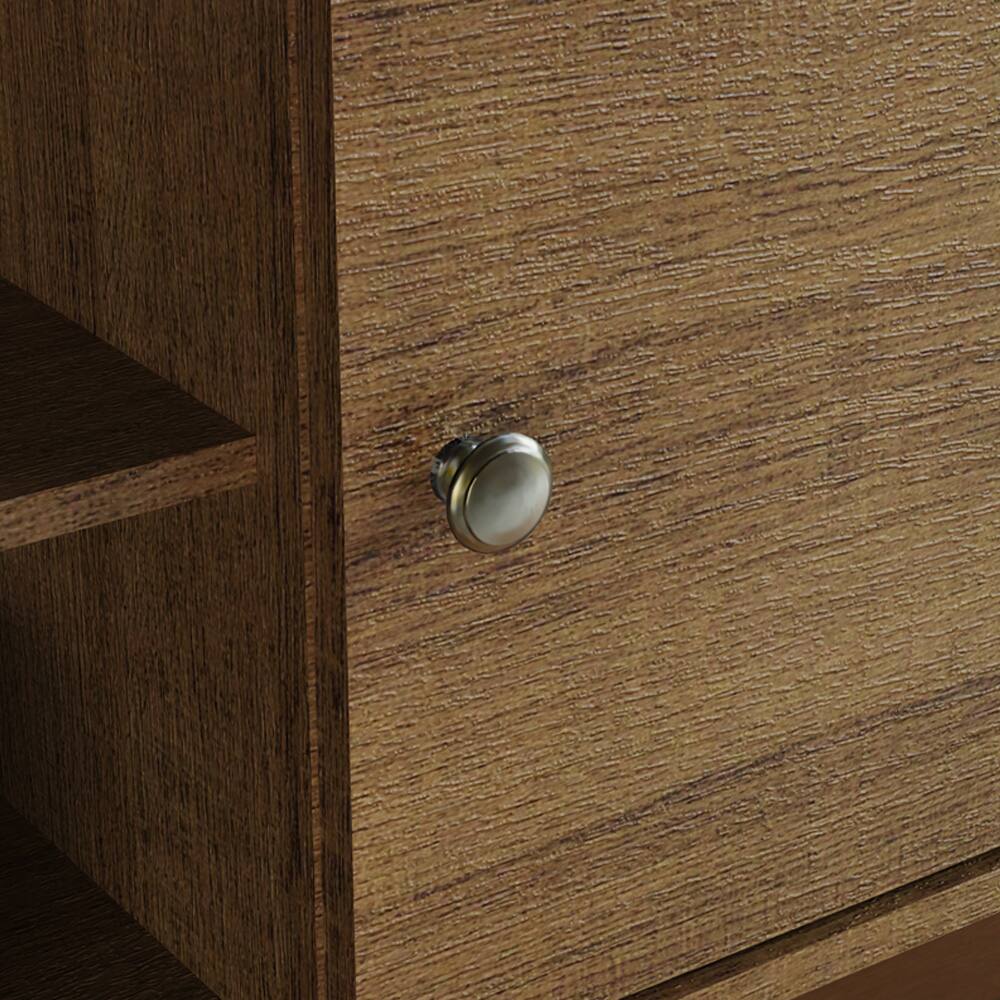 Alt View 2. Madesa - Madesa TV Stand Mid-Century Console with 2 Doors and 2 Shelves and Metal Knobs 59"L Media Storage - Rustic - Rustic.