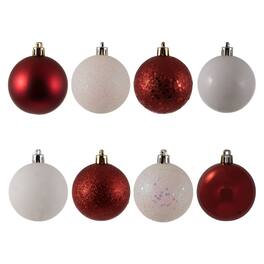 Vickerman - 2.4" White-Red 4 Finish Ball Assorted 24 Box - White/Red