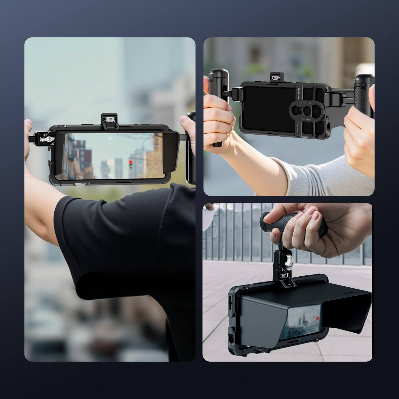 Alt View 2. Neewer - Sun Shade for Sony Xperia Cage, Magnetic - Black.