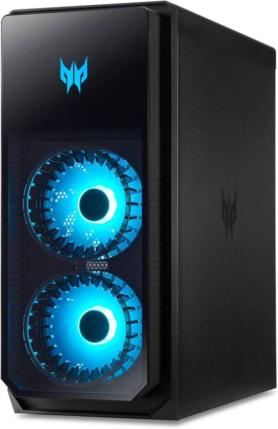 Angle. Acer - Predator Orion 5000 PO5-655-UB22 Gaming Desktop 32GB 1TB SSD Intel Core i7-14700F 2.1GHz W11H - Black.